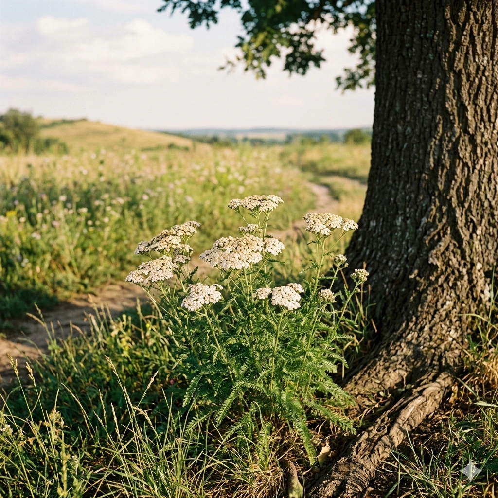 Hajdučka trava na livadi — samonikla biljka